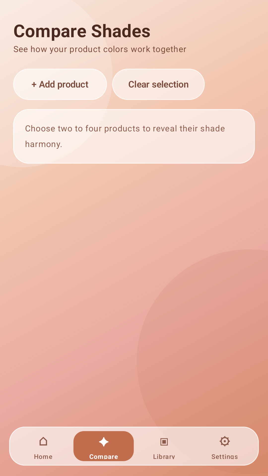 Beauty Blend compare shades screen
